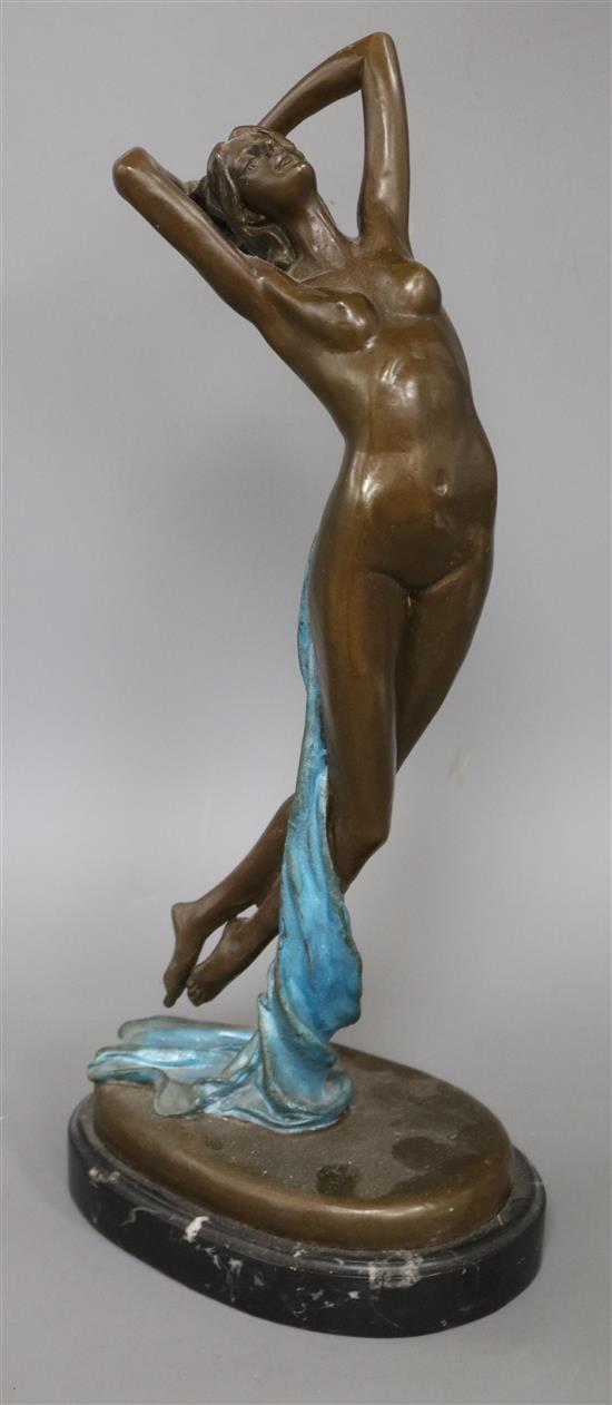 A bronze nude on marble base height 46cm